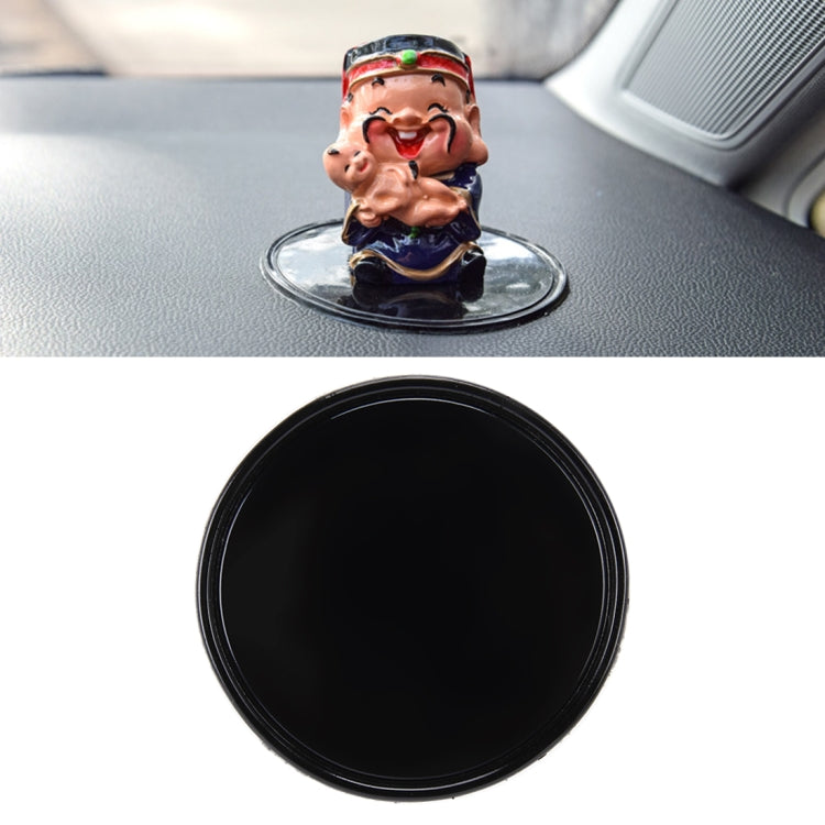 Tappetino antiscivolo per cruscotto in gomma morbida rotondo per auto per telefono/GPS/MP4/MP3, diametro: 8 cm, Round Soft Rubber Mat(Black), Round Soft Rubber Mat(Transparent)