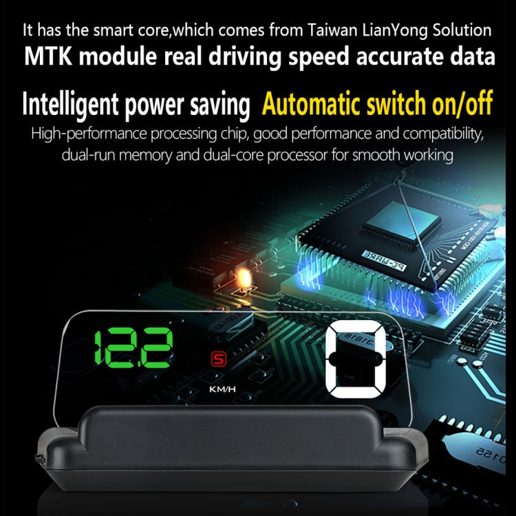T900 GPS per auto HUD Scheda riflettente virtuale HD Head-up Display, visualizzazione velocità e distanza di guida/tempo, allarme di velocità eccessiva, tensione e bassa tensione, guida a fatica, T900  Green + White, T900 Blue + White, T900  White