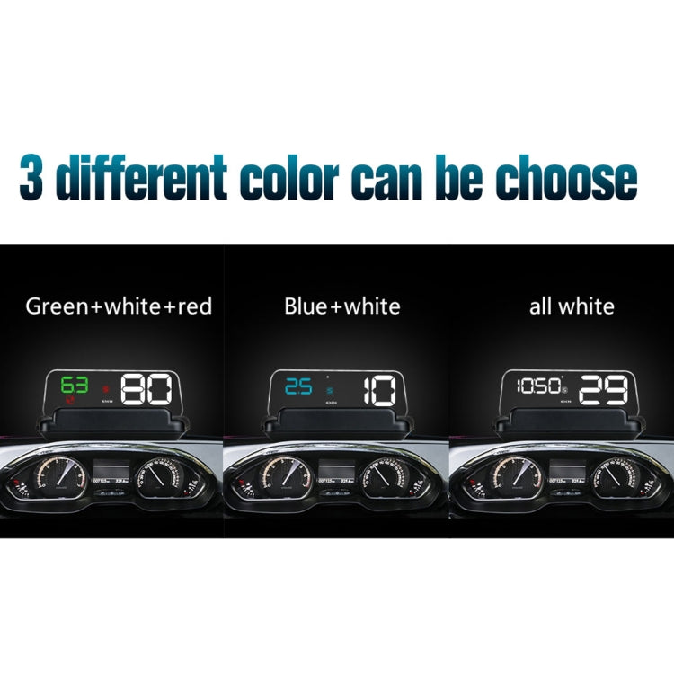 T900 GPS per auto HUD Scheda riflettente virtuale HD Head-up Display, visualizzazione velocità e distanza di guida/tempo, allarme di velocità eccessiva, tensione e bassa tensione, guida a fatica, T900  Green + White, T900 Blue + White, T900  White