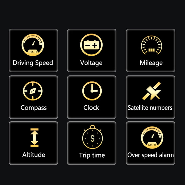 T900 GPS per auto HUD Scheda riflettente virtuale HD Head-up Display, visualizzazione velocità e distanza di guida/tempo, allarme di velocità eccessiva, tensione e bassa tensione, guida a fatica, T900  Green + White, T900 Blue + White, T900  White