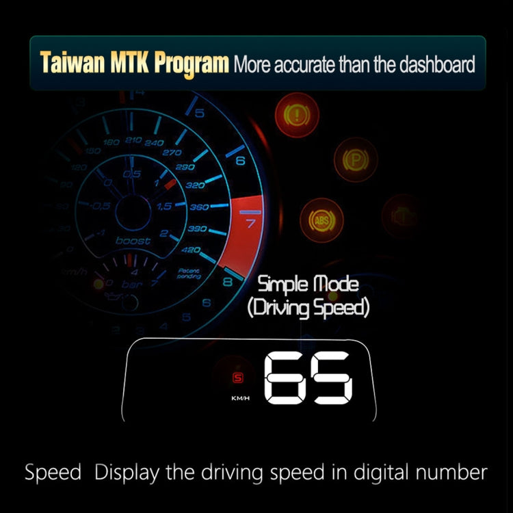 T900 GPS per auto HUD Scheda riflettente virtuale HD Head-up Display, visualizzazione velocità e distanza di guida/tempo, allarme di velocità eccessiva, tensione e bassa tensione, guida a fatica, T900  Green + White, T900 Blue + White, T900  White