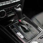 Adesivo decorativo per pannello di posizione dell'ingranaggio di guida a sinistra in fibra di carbonio da 5 pezzi per Mercedes-Benz W204 2007-2013, Left Drive Gear Position