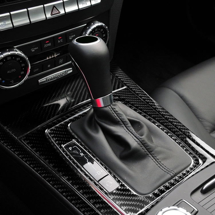 Adesivo decorativo per pannello di posizione dell'ingranaggio di guida a sinistra in fibra di carbonio da 5 pezzi per Mercedes-Benz W204 2007-2013, Left Drive Gear Position