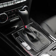 Adesivo decorativo per pannello di posizione dell'ingranaggio di guida a sinistra in fibra di carbonio da 5 pezzi per Mercedes-Benz W204 2007-2013, Left Drive Gear Position