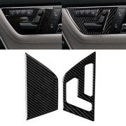 Adesivo decorativo per pannello di regolazione del sedile con guida a destra in fibra di carbonio per auto da 2 pezzi per Mercedes-Benz W204 2007-2013, Right Drive Seat Adjustment