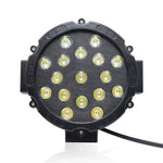 2 pezzi 51W 3500LM 6500K luce bianca 17 LED impermeabili luci da lavoro per barche per auto marine faretti lampadine a LED, 30 gradi regolabili, DC 10-30V, 51W, Spot Light+51W