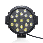 2 pezzi 51W 3500LM 6500K luce bianca 17 LED impermeabili luci da lavoro per barche per auto marine faretti lampadine a LED, 30 gradi regolabili, DC 10-30V, 51W, Spot Light+51W