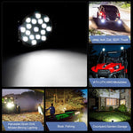 2 pezzi 51W 3500LM 6500K luce bianca 17 LED impermeabili luci da lavoro per barche per auto marine faretti lampadine a LED, 30 gradi regolabili, DC 10-30V, 51W, Spot Light+51W