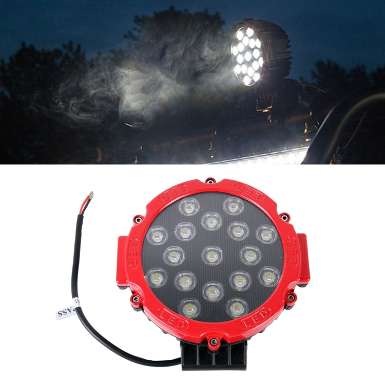 2 pezzi 51W 3500LM 6500K luce bianca 17 LED impermeabili luci da lavoro per barche per auto marine faretti lampadine a LED, 30 gradi regolabili, DC 10-30V, 51W, Spot Light+51W