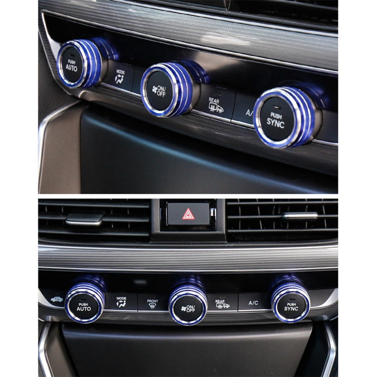 Custodia per manopola del condizionatore d'aria in lega di alluminio per auto da 3 pezzi per Honda Accord di decima generazione, For Honda Tenth Generation Accord(Blue), For Honda Tenth Generation Accord(Red)