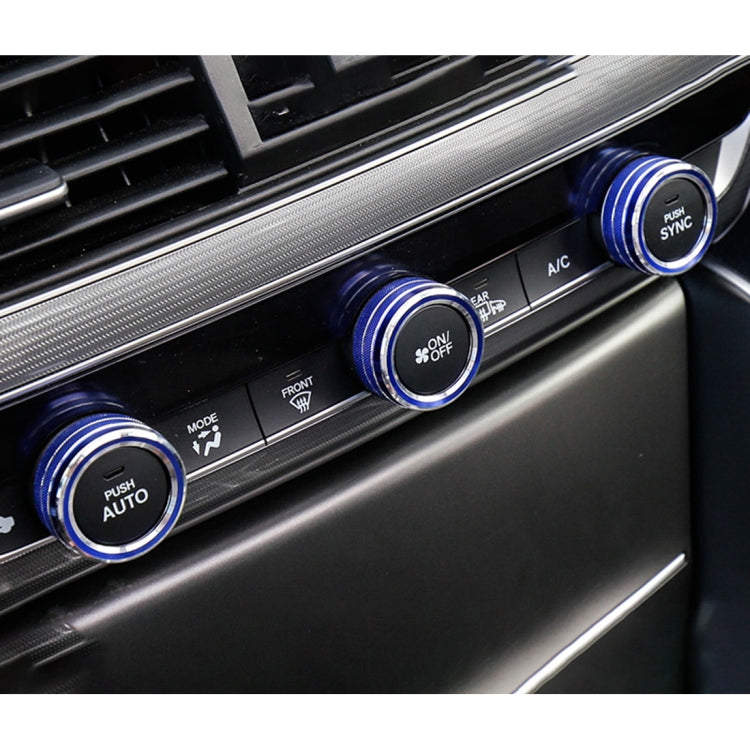 Custodia per manopola del condizionatore d'aria in lega di alluminio per auto da 3 pezzi per Honda Accord di decima generazione, For Honda Tenth Generation Accord(Blue), For Honda Tenth Generation Accord(Red)