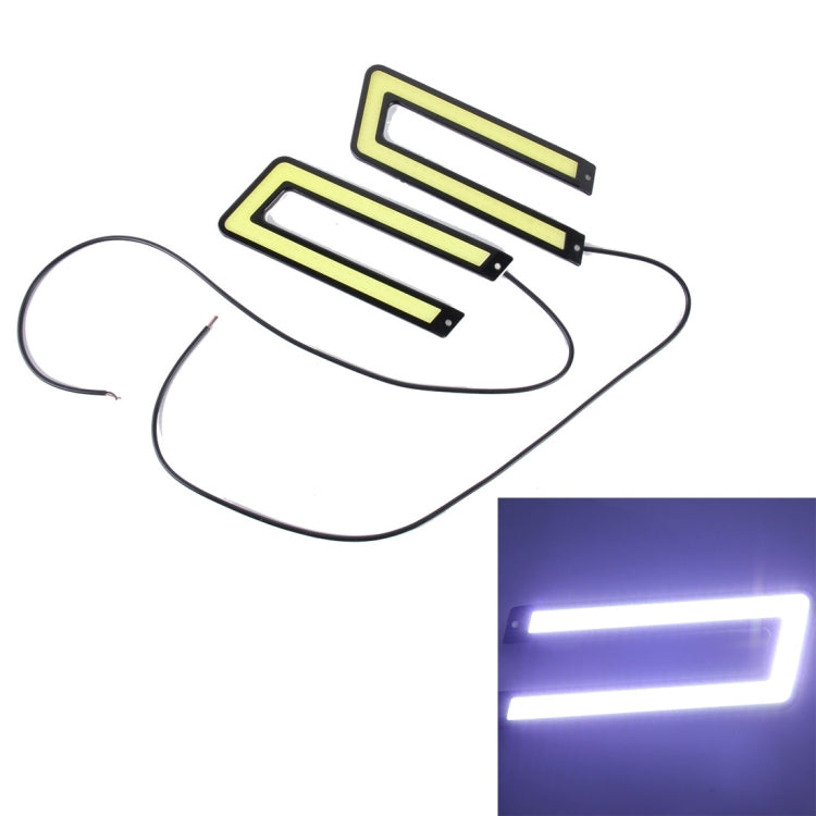 2 pezzi DC 12V 10W 800LM 5500K COB Lampada per luci di marcia diurna DRL per auto, lunghezza cavo: 50 cm, DC 12V 10W
