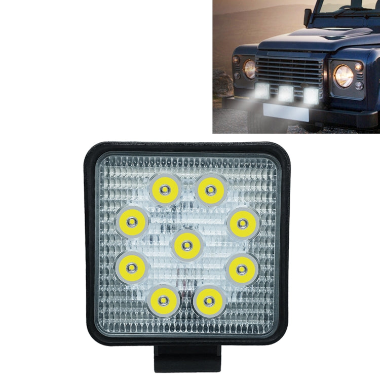 Lampadine a LED per faretti da lavoro nautici per barche per auto impermeabili a forma quadrata a luce bianca da 6,7 W, DC 9-30 V, 27W