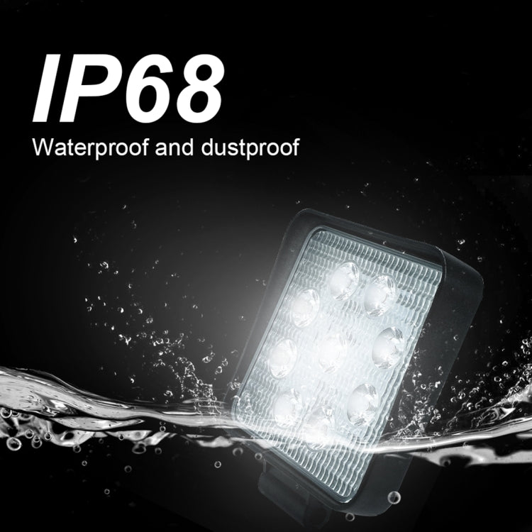 Lampadine a LED per faretti da lavoro nautici per barche per auto impermeabili a forma quadrata a luce bianca da 6,7 W, DC 9-30 V, 27W
