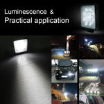 Lampadine a LED per faretti da lavoro nautici per barche per auto impermeabili a forma quadrata a luce bianca da 6,7 W, DC 9-30 V, 27W