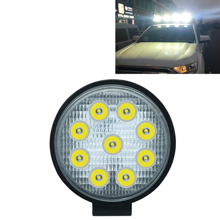 Lampadine a LED per faretti da lavoro marini per barche per auto impermeabili a forma rotonda a luce bianca da 6,7 W, DC 9-30 V, 27W