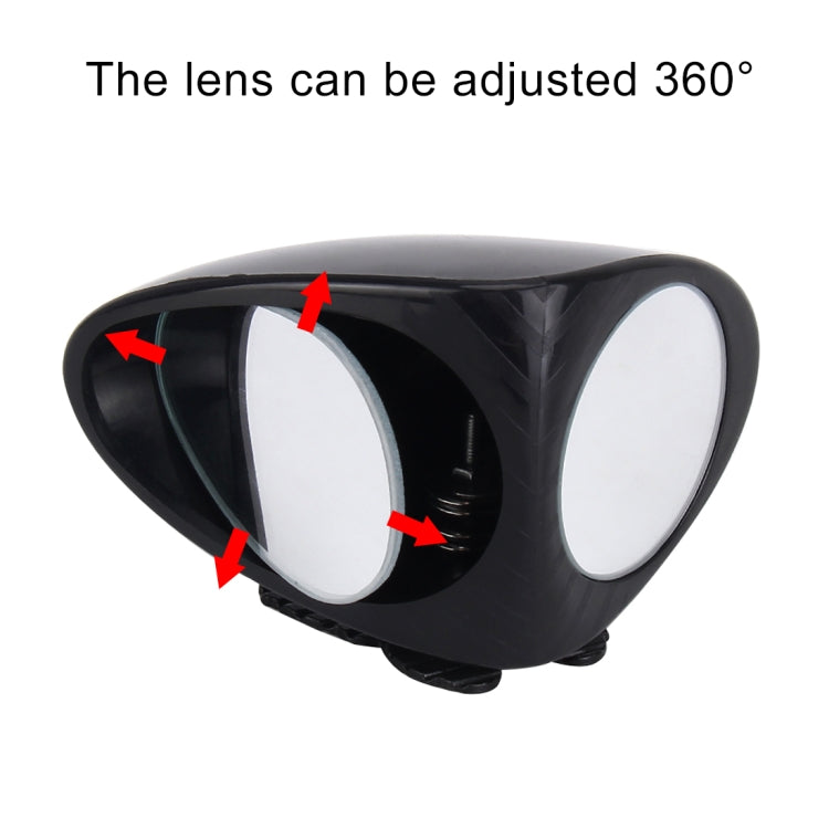 3R-046 Specchietto laterale destro per punto cieco ruotabile a 360 gradi per auto, Right Black, Right White