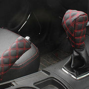 2 pezzi di copertura del freno a mano per auto, pomello del cambio, set di cuscini per leva del cambio, copertura per accessori per auto, decorazione interna, 2 PCS  Red, 2 PCS Red  White