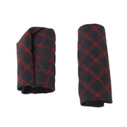 2 pezzi di copertura del freno a mano per auto, pomello del cambio, set di cuscini per leva del cambio, copertura per accessori per auto, decorazione interna, 2 PCS  Red, 2 PCS Red  White