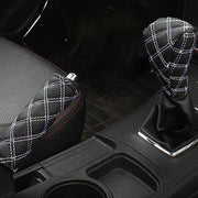 2 pezzi di copertura del freno a mano per auto, pomello del cambio, set di cuscini per leva del cambio, copertura per accessori per auto, decorazione interna, 2 PCS  Red, 2 PCS Red  White
