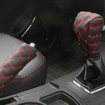 3 pezzi copertura freno a mano per auto pomello del cambio leva del cambio set di cuscini set di specchietti retrovisori copertura accessori per auto decorazione interna pad, 3 PCS Red, 3 PCS White