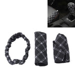 3 pezzi copertura freno a mano per auto pomello del cambio leva del cambio set di cuscini set di specchietti retrovisori copertura accessori per auto decorazione interna pad, 3 PCS Red, 3 PCS White