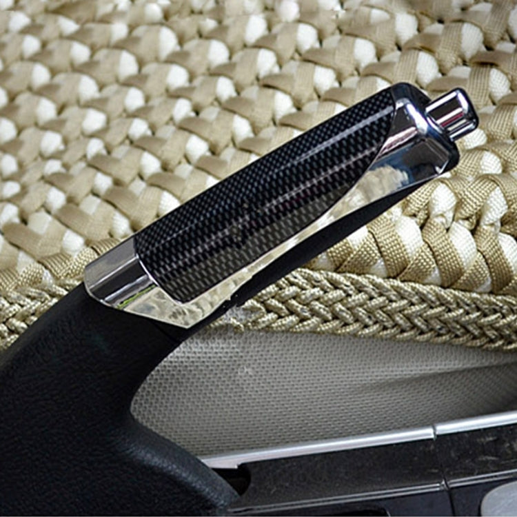 SHUNWEI SD-2002 Car Auto Universale in Fibra di Carbonio Plastica Antiscivolo Parcheggio Freno a Mano Custodia Custodia Nera con Striscia Adesiva