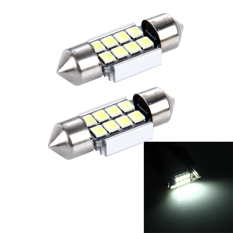 2 PZ 3W 200 LM 6000K 31MM 8 LED SMD-2835 Decodifica porta bicuspide Lampada da lettura per auto Lampada da lettura a LED, DC 12V, 31MM