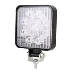 DC 10-30V 27W 2500LM 6000K Impermeabile Veicolo Auto Barca Marine Luci da lavoro esterne Luci di emergenza 60 gradi Luce di inondazione regolabile LED Lampadine per auto con 9 luci LED Wafer intense, Flood Light+27W