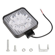 DC 10-30V 27W 2500LM 6000K Impermeabile Veicolo Auto Barca Marine Luci da lavoro esterne Luci di emergenza 60 gradi Luce di inondazione regolabile LED Lampadine per auto con 9 luci LED Wafer intense, Flood Light+27W