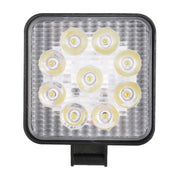 DC 10-30V 27W 2500LM 6000K Impermeabile Veicolo Auto Barca Marine Luci da lavoro esterne Luci di emergenza 60 gradi Luce di inondazione regolabile LED Lampadine per auto con 9 luci LED Wafer intense, Flood Light+27W