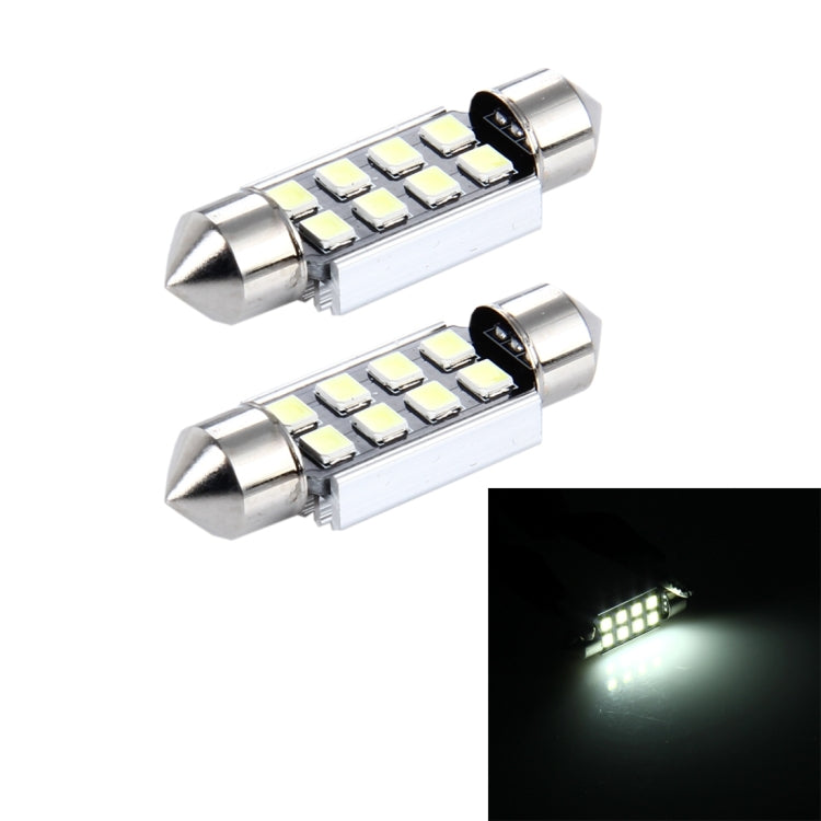 2 PZ 3W 200 LM 6000K 36MM 8 LED SMD-2835 Decodifica porta bicuspide Lampada da lettura per auto Lampada da lettura a LED, DC 12V, 36MM