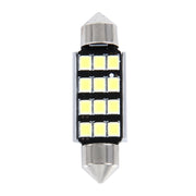 2 PZ 3,5 W 250 LM 6000 K 39 MM 12 LED SMD-2835 Decodifica porta bicuspide Lampada da lettura per auto Lampada da lettura a LED, DC 12V, 39MM