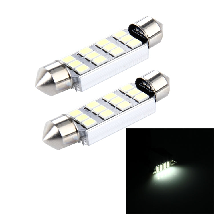 2 PZ 3,5 W 250 LM 6000 K 41 MM 12 LED SMD-2835 Decodifica porta bicuspide Lampada da lettura per auto Lampada da lettura a LED, DC 12V, 41MM