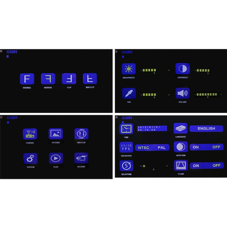 PZ607-W-D2 Audio e video digitale wireless da 7,0 pollici 2 Monitor per retromarcia separati per auto, PZ607-W-D2
