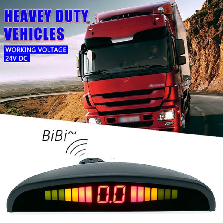 PZ316 Registratore per auto con specchietto retrovisore con display digitale a forma di mezzaluna a LED per camion con 4 radar posteriori, PZ316