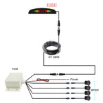 PZ316 Registratore per auto con specchietto retrovisore con display digitale a forma di mezzaluna a LED per camion con 4 radar posteriori, PZ316