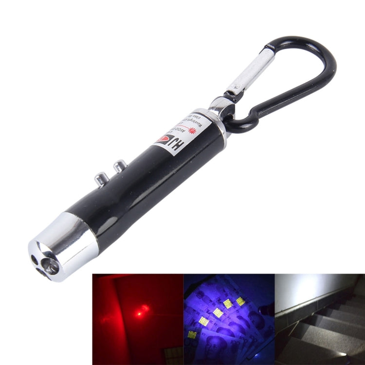 2 pezzi portachiavi esterno con guscio in metallo mini torcia a LED luce laser con rilevamento del denaro