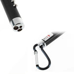2 pezzi portachiavi esterno con guscio in metallo mini torcia a LED luce laser con rilevamento del denaro