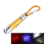 2 pezzi portachiavi esterno con guscio in metallo mini torcia a LED luce laser con rilevamento del denaro