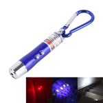 2 pezzi portachiavi esterno con guscio in metallo mini torcia a LED luce laser con rilevamento del denaro
