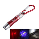 2 pezzi portachiavi esterno con guscio in metallo mini torcia a LED luce laser con rilevamento del denaro