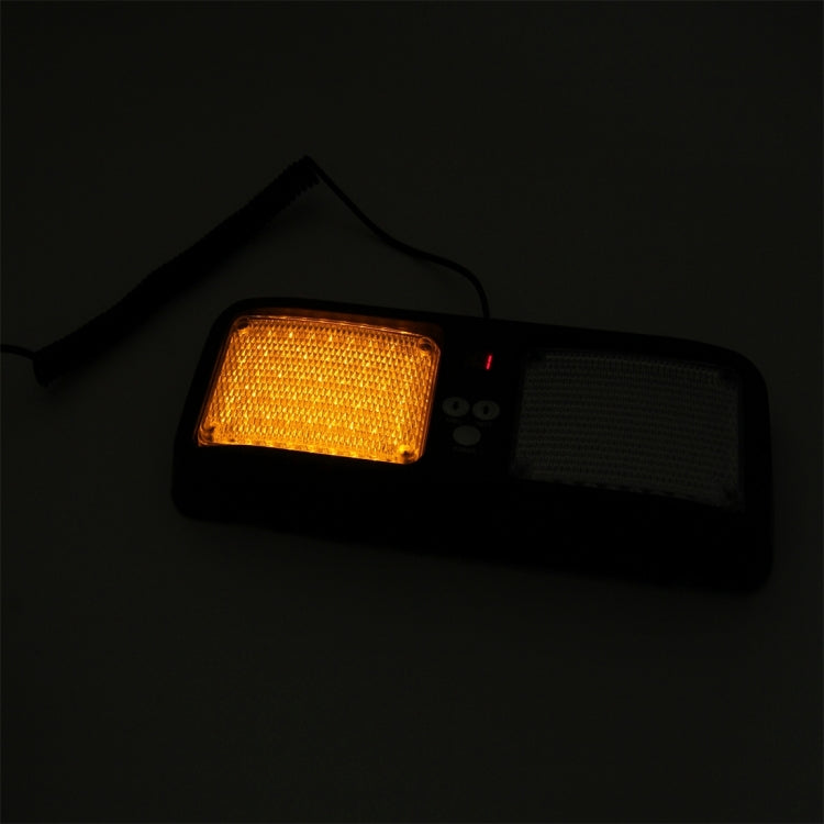 Alta qualità DC 12V, 9W LED Impermeabile Parasole per auto Luce gialla + Luce bianca Spie stroboscopiche Luci di emergenza Luce lampeggiante con 12 tipi di schemi flash, Yellow+White