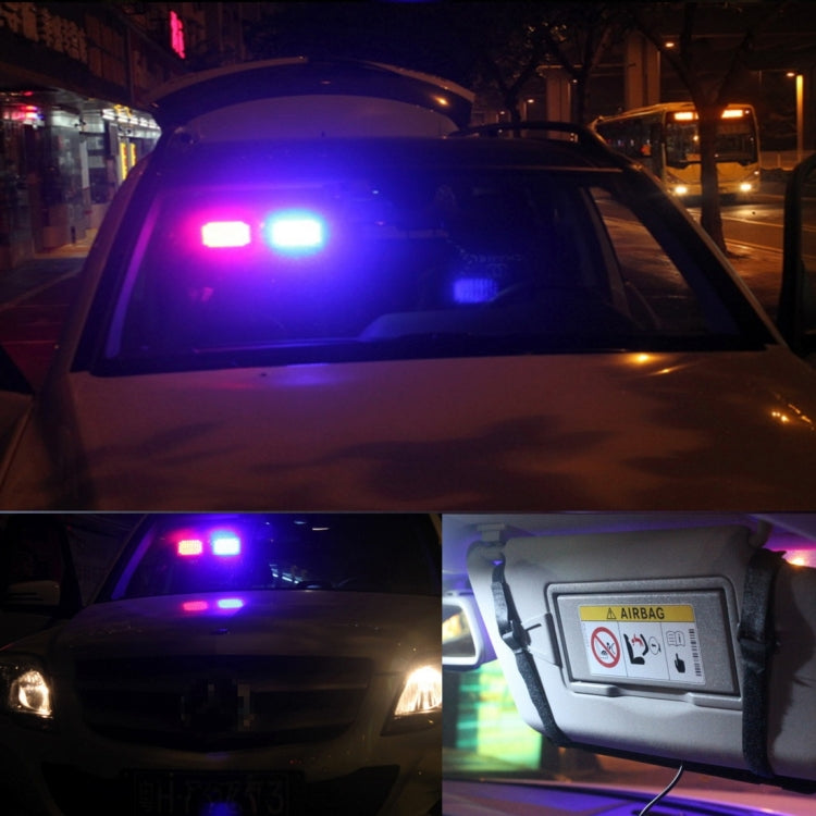 Alta qualità DC 12V, 9W LED Impermeabile Parasole per auto Luce bianca Spie di emergenza Stroboscopiche Luci di emergenza Lampeggiante con 12 tipi di schemi flash, White