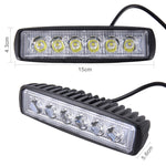 DC 10-30V 18W 1500LM 6500K Impermeabile per veicoli Auto Barche Marine Luci da lavoro esterne Luci di emergenza 30 gradi Faretto regolabile Lampadine per auto a LED con 6 luci LED Wafer intense, Spot Light+18W 1500LM+6500K