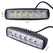 DC 10-30V 18W 1500LM 6500K Impermeabile per veicoli Auto Barche Marine Luci da lavoro esterne Luci di emergenza 30 gradi Faretto regolabile Lampadine per auto a LED con 6 luci LED Wafer intense, Spot Light+18W 1500LM+6500K