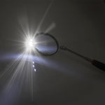 Specchio di ispezione retrattile per telaio auto con 3 luci LED da 5 mm, diametro specchio: 82 mm, lunghezza massima espandibile: 760 mm, Diameter: 82mm, Max Expanding Length: 760mm