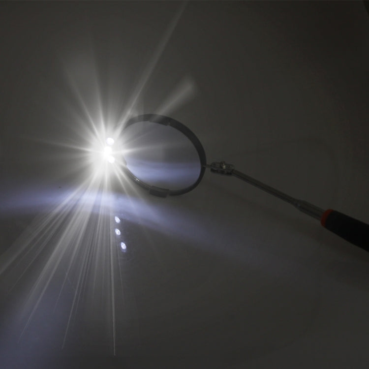 Specchio di ispezione retrattile per telaio auto con 3 luci LED da 5 mm, diametro specchio: 82 mm, lunghezza massima espandibile: 760 mm, Diameter: 82mm, Max Expanding Length: 760mm