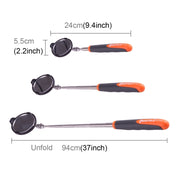 Specchio di ispezione telescopico per telaio auto per veicolo retrattile con 1 luce LED da 5 mm, diametro specchio: 55 mm, lunghezza massima espandibile: 940 mm, Diameter: 55mm, Max Expanding Length: 940mm