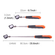 Specchio di ispezione telescopico per telaio auto per veicolo retrattile con 1 luce LED da 3 mm, diametro specchio: 32 mm, lunghezza massima espandibile: 905 mm, Diameter: 32mm, Max Expanding Length: 905mm